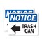 Signmission Trash Can (Left Arrow), 10 in W x Rectangle, Plastic OS-2PACK-NS-P-710-L-18723 - alternate 1